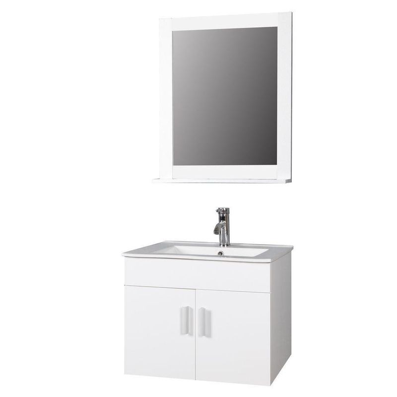 Vanity Aéreo con Espejo y Lavamanos Color Blanco