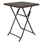 Mesa Para Exterior Plegable Tipo Ratán Café - Z