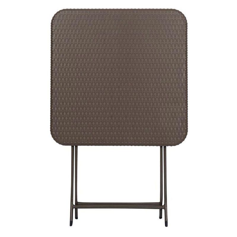 Mesa Para Exterior Plegable Tipo Ratán Café - Z