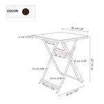 Mesa Para Exterior Plegable Tipo Ratán Café - Z