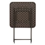 Mesa Para Exterior Plegable Tipo Ratán Café - Z