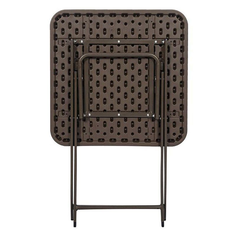 Mesa Para Exterior Plegable Tipo Ratán Café - Z