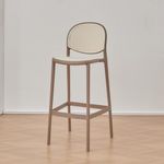Silla Alta Café y Beige de 40.5x50x76 Cm - Zmobili