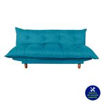 Sofá Cama Azul con Apoya Brazos Ajustable