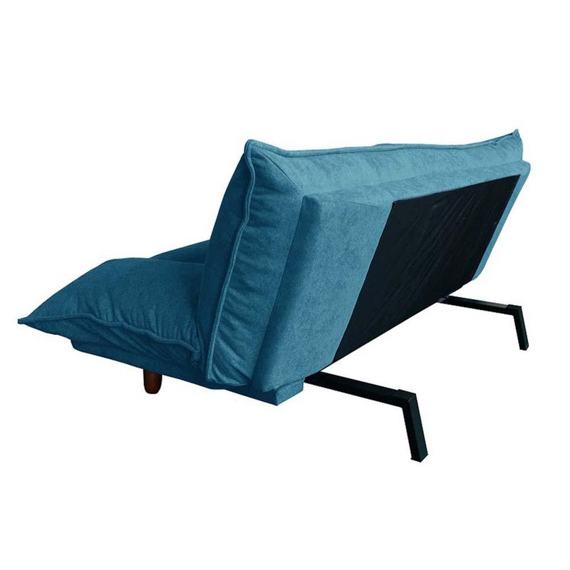 Sofá Cama Azul con Apoya Brazos Ajustable
