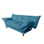 Sofá Cama Azul con Apoya Brazos Ajustable