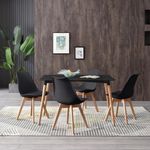 Comedor Luna con Mesa de Mdf Negro 5 Pzas