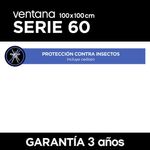 Ventana PVC S60 Corrediza con Cedazo 100x100 Cm