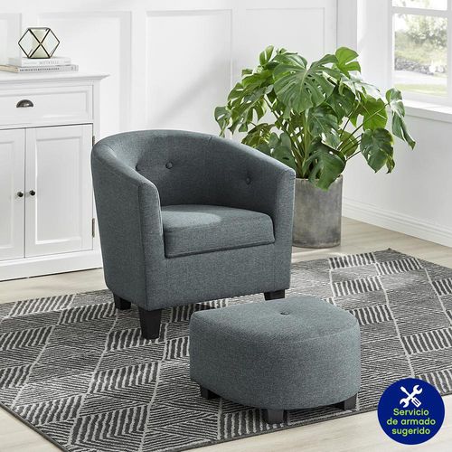 Sillón Butaca con Ottoman Café 65x69.5x66 Cm - Z