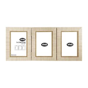 Marco para Fotos Triple Beige Texturizado