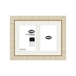 Marco para Fotos Doble Beige Texturizado