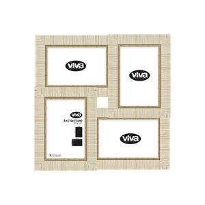 Marco Múltiple Beige Texturizado 4 Fotos