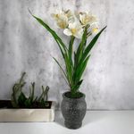 Orquídea Artificial Blanca con Maceta 76 cm