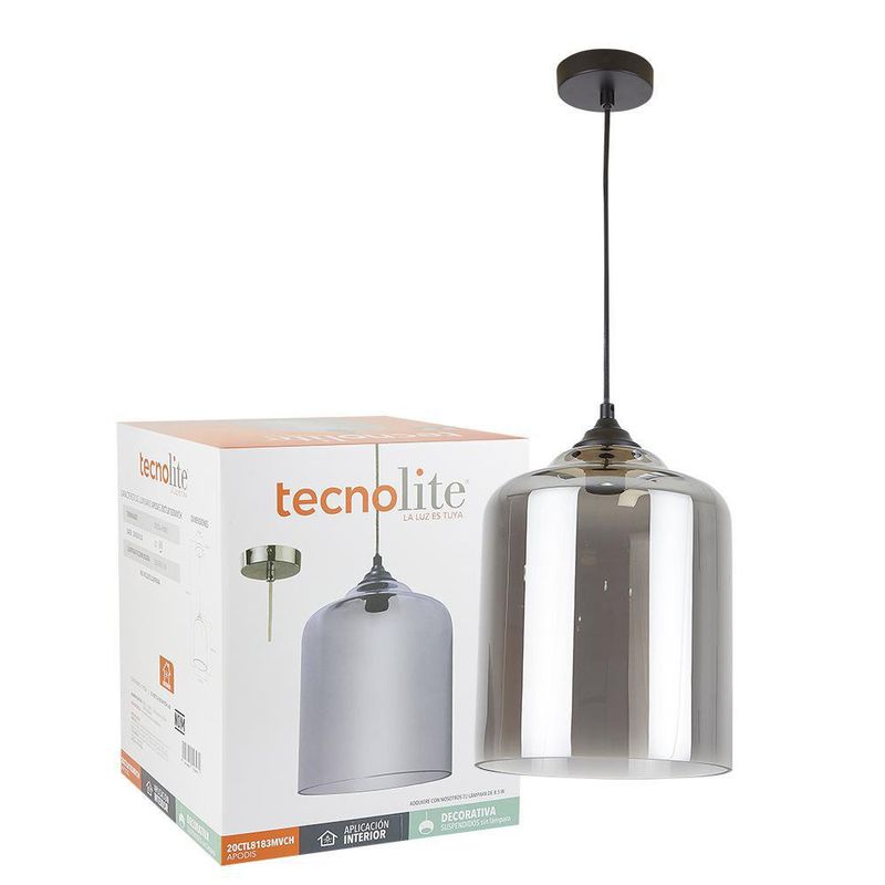 Lampara-Colgante-Base-E26-20-W-Cr---Tecnolite