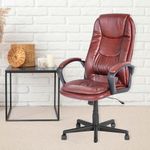 Silla Oficina Café Imitación Cuero - Z