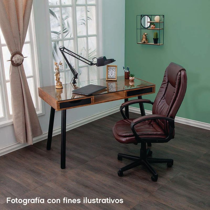 Silla Oficina Café Imitación Cuero - Z