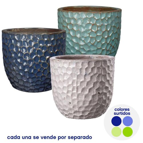 Maceta de Cerámica 7.09 Plg x 8 Plg Colores Surtidos - Lagoon