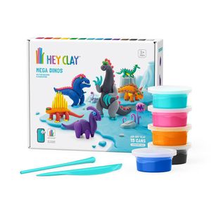 Set de 15 Latas de Arcilla Mega Dinos - Hey Clay