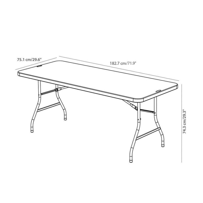 Mesa Para Exterior Kompakt Patas Plegables 182X75X74 Cm - Newstorm