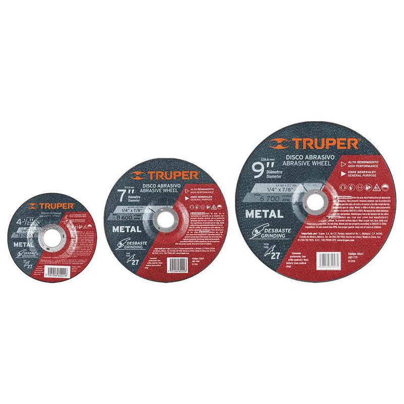 Disco para Desbaste de Metal 6.4 Mm x 4-1/2 Plg - Truper
