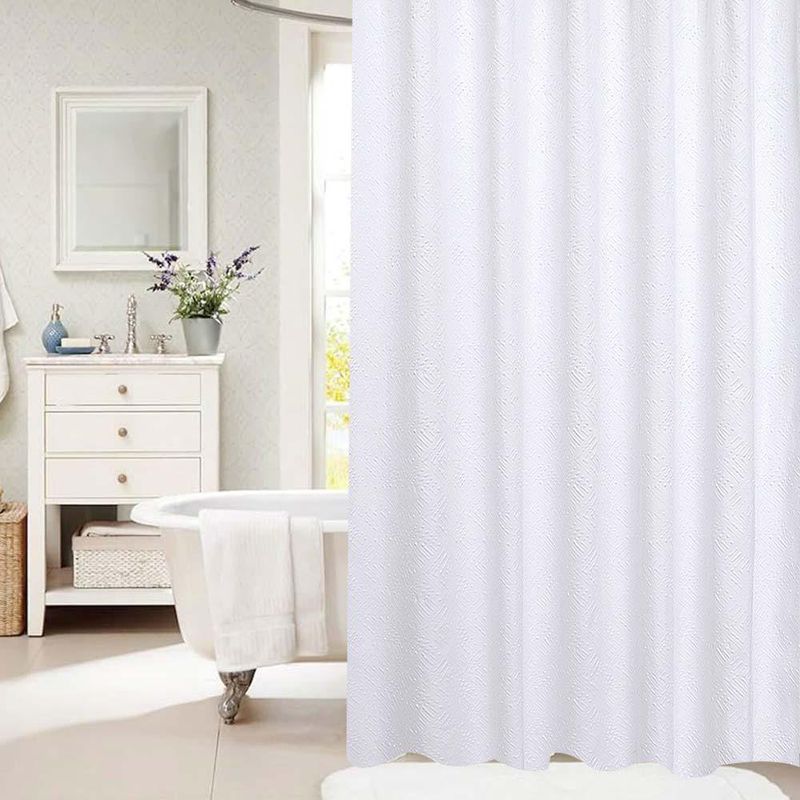 Cortina de Baño con Ganchos Blanca 180X180 Cm