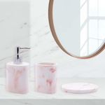 Set de 3 Accesorios para Baño Color Rosado