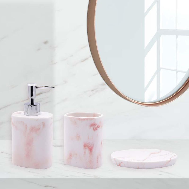 Set de 3 Accesorios para Baño Color Rosado