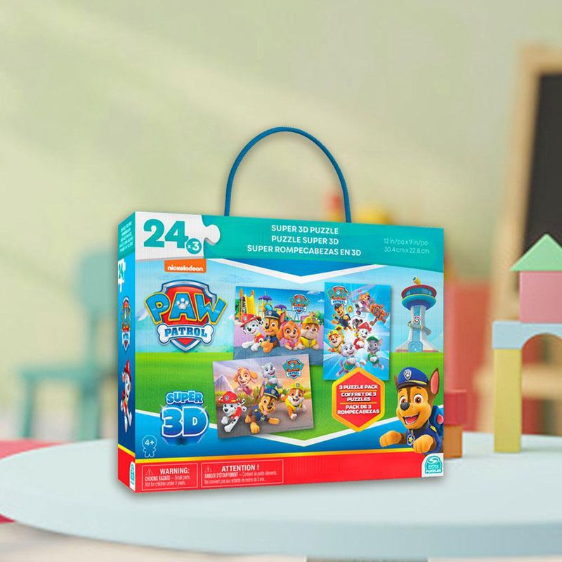Set De 3 Súper Rompecabezas 3D Paw Patrol - Cardinal Kids