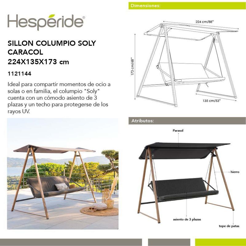 Sillón Columpio Negro Soly
