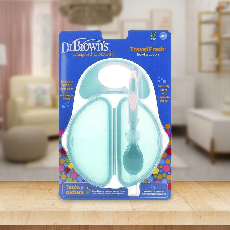 Kit De Viaje Plato Con Tapadera + Cuchara - Dr. Browns