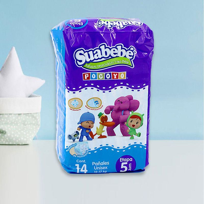Pañal Desechable Pocoyo Talla XL 14 Unidades - Suabebe