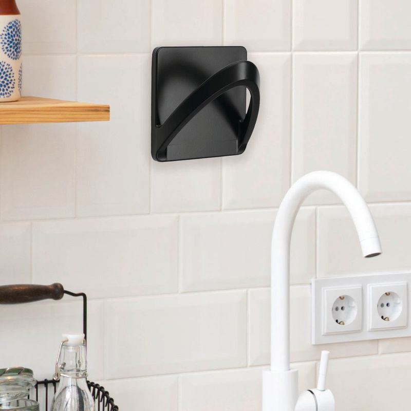 Colgador Resistente al Agua Negro Mate 6.5x6.5x4.5 Cm - Inofix