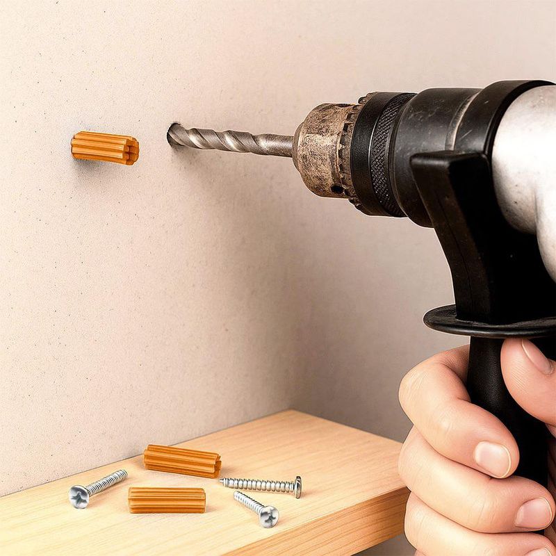 Set de 10 Tornillos con Tarugo para Instalación en Pared de 6 x 1 Plg