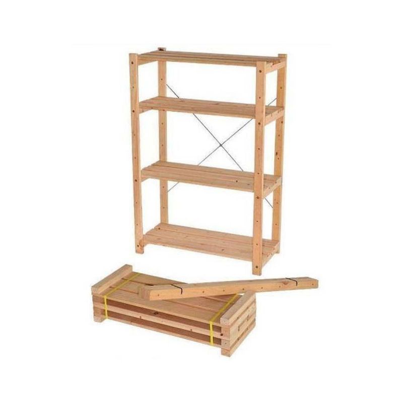 Estantería De Madera Natural 4 Repisas Mediana - Modular